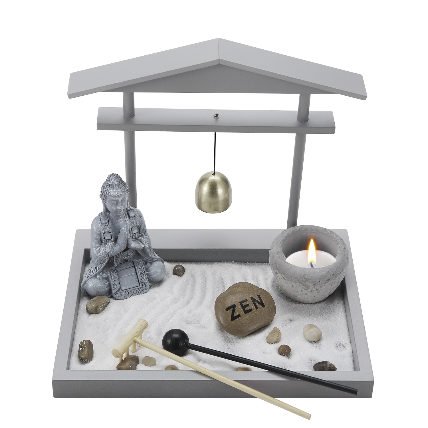 Rocks and Rake Peace & Tranquility Royal Brands Tea Light Holder Candle Not Included Sand Zen Garden Deluxe Desk Meditation Garden Wu Lou Zen Statue Includes Rocks and Rake Peace & Tranquility Royal Brands Tea Light Holder Candle Not Included Sand Zen Garden Deluxe Desk Meditation Garden Wu Lou Zen Statue Includes